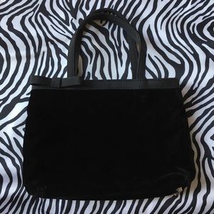 Small black velveteen evening bag